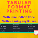 table format printing in python